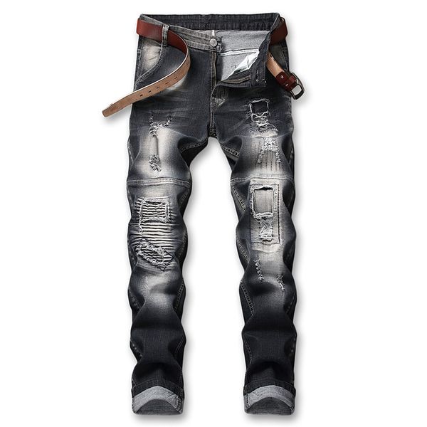 newsosoo men's fashion distressed patched denim jeans pants pleated ripped biker casual trousers for male plus size 28-42, Blue
newsosoo men's fashion distressed patched denim jeans pants pleated ripped biker casual trousers for male plus size 28-42, Blue