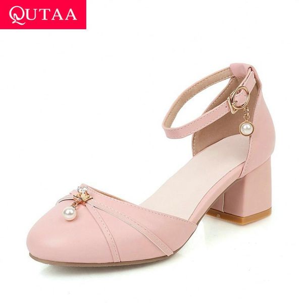 qutaa 2020 round toe string bead hollow buckle ladies pumps pu leather fashion square high heel women shoes big size 34-43, Black
qutaa 2020 round toe string bead hollow buckle ladies pumps pu leather fashion square high heel women shoes big size 34-43, Black