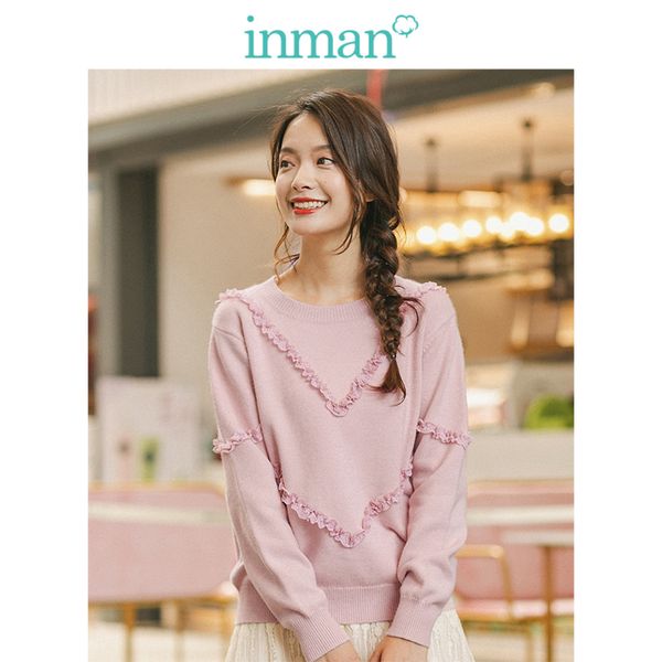 inman 2019 autumn new arrival o-neck long sleeve lace young girl elegant pullover, White;black
inman 2019 autumn new arrival o-neck long sleeve lace young girl elegant pullover, White;black