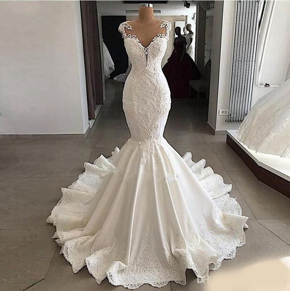 2020 new mermaid wedding dresses see through backless sweep train wedding bridal gowns luxury vestido de noiva bead lace bride dress, White
2020 new mermaid wedding dresses see through backless sweep train wedding bridal gowns luxury vestido de noiva bead lace bride dress, White