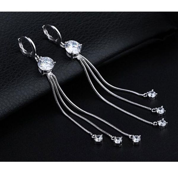 anenjery 925 sterling silver jewelry shiny zircon long tassel earrings for women pendientes oorbellen boucle d'oreille s-e354, Golden
anenjery 925 sterling silver jewelry shiny zircon long tassel earrings for women pendientes oorbellen boucle d'oreille s-e354, Golden