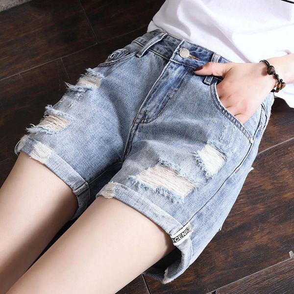 2020 new summer women fashion solid all-match high waist wide leg denim shorts female vintage bleached ripped jeans shorts t86, Blue
2020 new summer women fashion solid all-match high waist wide leg denim shorts female vintage bleached ripped jeans shorts t86, Blue