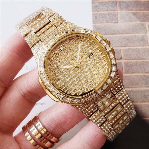 40mm date silver/gold/rose gold full diamonds case watches for men ladies bezel quartz watch ing, Slivery;brown
40mm date silver/gold/rose gold full diamonds case watches for men ladies bezel quartz watch ing, Slivery;brown