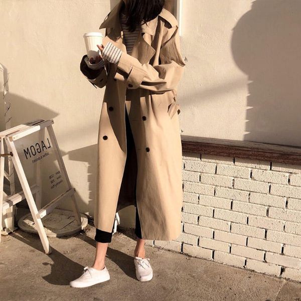 long trench coat women elegant oversize casual windbreaker female loose trench coat pocket long sleeve women q1879, Tan;black
long trench coat women elegant oversize casual windbreaker female loose trench coat pocket long sleeve women q1879, Tan;black
