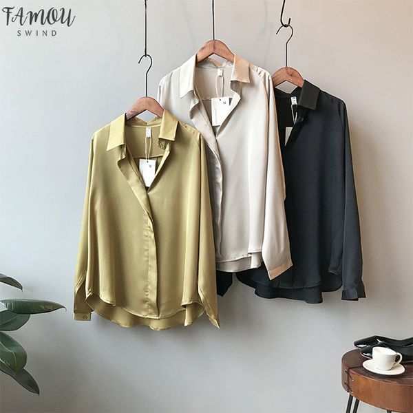 2019 new style silk lapel neck satin shirt for spring wear women shirts women blouses casual solid, White
2019 new style silk lapel neck satin shirt for spring wear women shirts women blouses casual solid, White