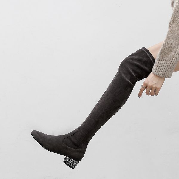 txcnmb new arrival women over the knee boots autumn winter warm square heels shoes woman round toe elegant high boots, Black
txcnmb new arrival women over the knee boots autumn winter warm square heels shoes woman round toe elegant high boots, Black