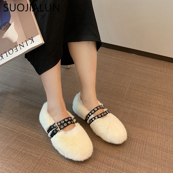 suojialun women sheep fur shoes plush warm flat shoes casual slip on loafers brand furry flats women's, Black
suojialun women sheep fur shoes plush warm flat shoes casual slip on loafers brand furry flats women's, Black