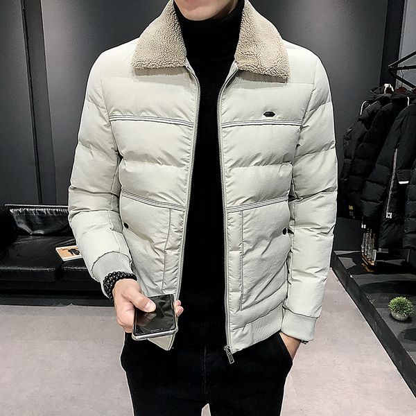 2019 winter new cotton coat jacket thick fur collar men's jacket mens korean fashion lapel winter warm thick cotton coat, Black
2019 winter new cotton coat jacket thick fur collar men's jacket mens korean fashion lapel winter warm thick cotton coat, Black
