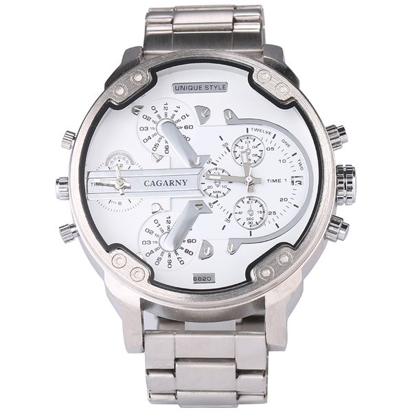 52mm classy big case watch for men stainless steel band casual mens quartz watches cagarny waterproof relogio masculino, Slivery;brown
52mm classy big case watch for men stainless steel band casual mens quartz watches cagarny waterproof relogio masculino, Slivery;brown