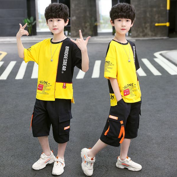 children's clothing boy summer suit 2020 big boy summer clothes children short-sleeved handsome sports tide clothes, White
children's clothing boy summer suit 2020 big boy summer clothes children short-sleeved handsome sports tide clothes, White