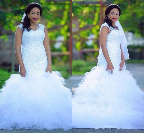 elegant mermaid country wedding dresses tiers tulle applique plus size fitted 2019 v neck bridal gowns plus size bride dress custom z97, White
elegant mermaid country wedding dresses tiers tulle applique plus size fitted 2019 v neck bridal gowns plus size bride dress custom z97, White