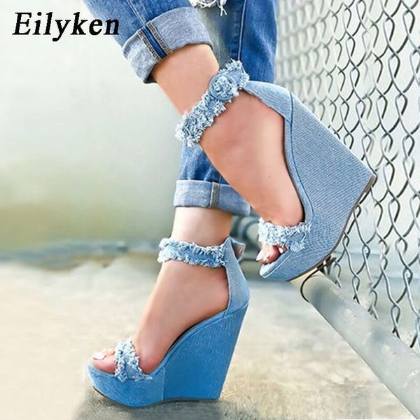 denim eilyken designer 2020 new summer roman sandals quality wedges high heels peep-toe platform shoes woman, Black
denim eilyken designer 2020 new summer roman sandals quality wedges high heels peep-toe platform shoes woman, Black