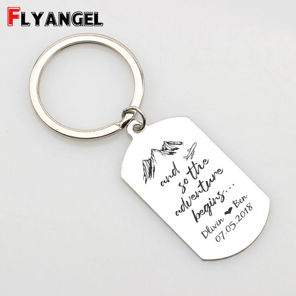 creative customized engraved keychains lettering and so the adventure begins keyrings can custom name and date key holders, Silver
creative customized engraved keychains lettering and so the adventure begins keyrings can custom name and date key holders, Silver