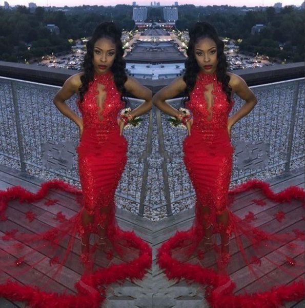 red lace mermaid long prom dresses 2019 keyhole tulle lace applique feather sweep train formal party evening wear gowns, Black
red lace mermaid long prom dresses 2019 keyhole tulle lace applique feather sweep train formal party evening wear gowns, Black
