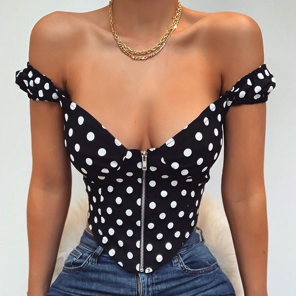 black blouse petal sleeve polka dot blouse zipper cardigan slash neck woman blouses shirts ladies blusa, White
black blouse petal sleeve polka dot blouse zipper cardigan slash neck woman blouses shirts ladies blusa, White