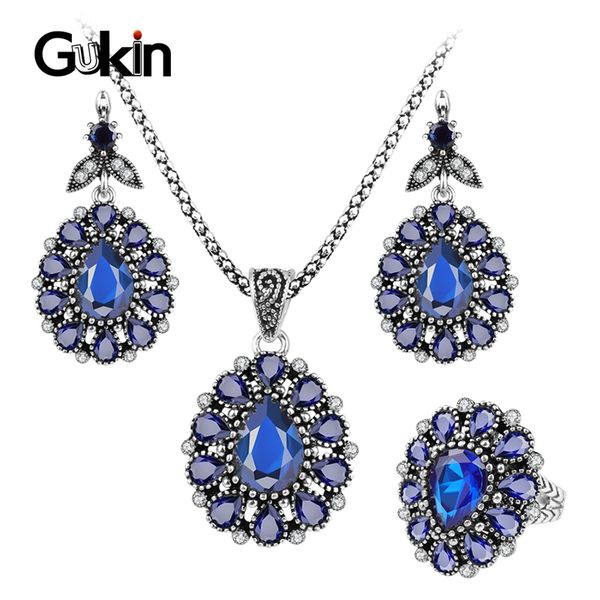 gukin turkish jewelry set blue crystal flower necklace earrings women's rings wedding jewelry sets bridesmaid gift, Silver
gukin turkish jewelry set blue crystal flower necklace earrings women's rings wedding jewelry sets bridesmaid gift, Silver