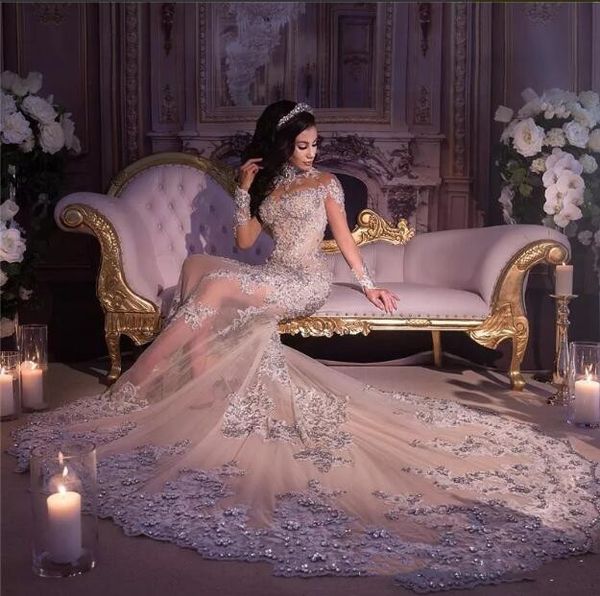 2020 new mermaid long sleeve high neck wedding dresses bling long train nigeria robe de mariée wedding gowns dubai sale, White
2020 new mermaid long sleeve high neck wedding dresses bling long train nigeria robe de mariée wedding gowns dubai sale, White
