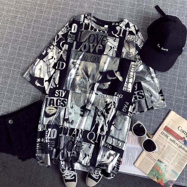 t-shirt women shiny letters silver print short sleeve o-neck fashion oversized casual summer femme t shirt women cc302 cx200605, White
t-shirt women shiny letters silver print short sleeve o-neck fashion oversized casual summer femme t shirt women cc302 cx200605, White