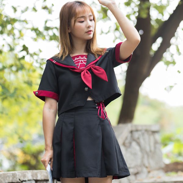 jk school uniforms for girls magic array embroidery student suit summer short sleeve japanese women class college sailor uniform, White
jk school uniforms for girls magic array embroidery student suit summer short sleeve japanese women class college sailor uniform, White