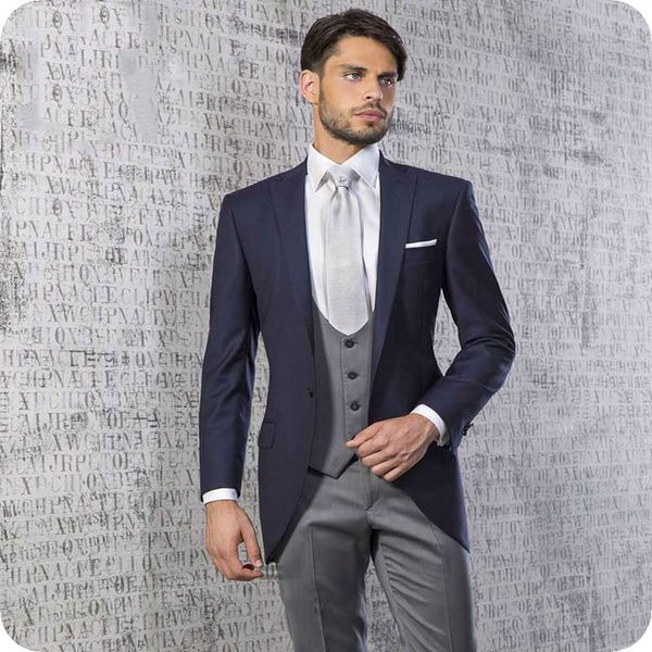 customize navy blue men suits man blazer groom wedding tuxedo 3piece coat pants vest classic fit man outfit white vest costume homme ternos, Black;gray
customize navy blue men suits man blazer groom wedding tuxedo 3piece coat pants vest classic fit man outfit white vest costume homme ternos, Black;gray