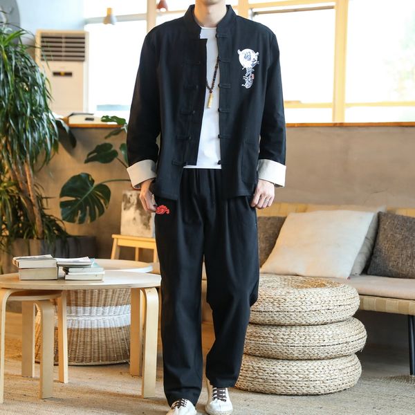 plus size -5xl men clothing casual shirt + pants two piece sets streetwear long sleeve spring autumn pants sets chinese style, Gray
plus size -5xl men clothing casual shirt + pants two piece sets streetwear long sleeve spring autumn pants sets chinese style, Gray