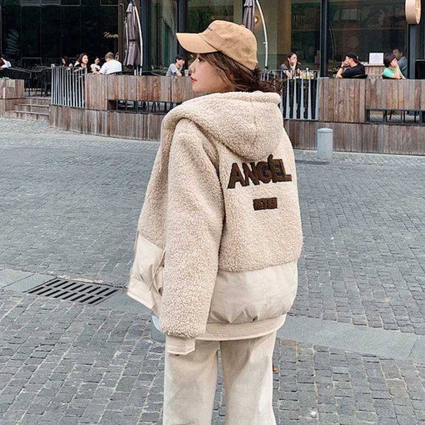oversized winter warm jacket women loose casual parka lambswool hooded letter printed coat femme thick outwear cazadora mujer, Black
oversized winter warm jacket women loose casual parka lambswool hooded letter printed coat femme thick outwear cazadora mujer, Black