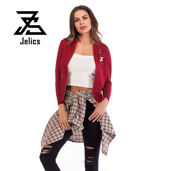 jelics fashion casual women knitted basic jacket coat female long sleeve zipper floral embroidery sweet slim outwear jackets, Black;brown
jelics fashion casual women knitted basic jacket coat female long sleeve zipper floral embroidery sweet slim outwear jackets, Black;brown