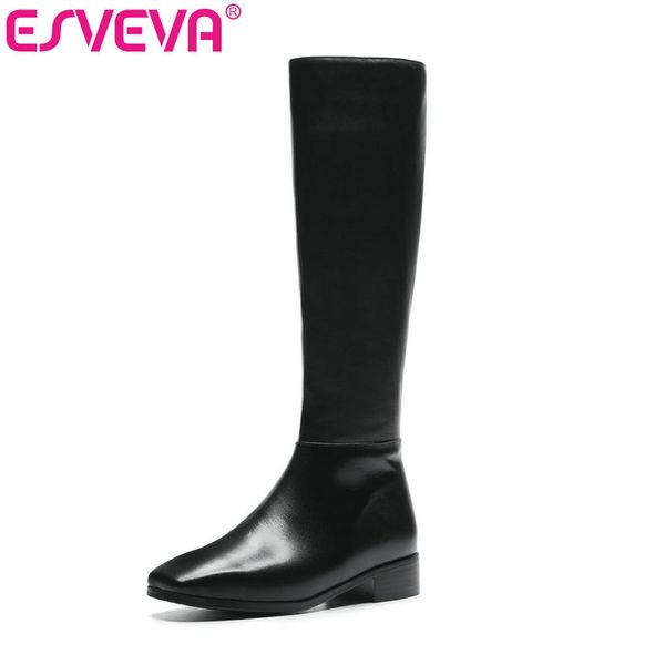 esveva 2020 shoes women knee-high boots square low heel zipper round toe 3/4.5cm winter boots shoes size 34-43 winter, Black
esveva 2020 shoes women knee-high boots square low heel zipper round toe 3/4.5cm winter boots shoes size 34-43 winter, Black