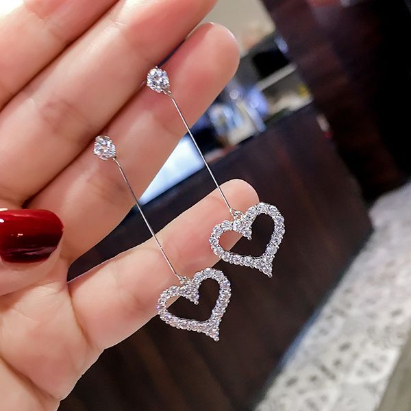 fashion 925 sterling silver long drop earrings jewelry for women romantic heart shaped zircon setting wild tassel earrings
fashion 925 sterling silver long drop earrings jewelry for women romantic heart shaped zircon setting wild tassel earrings