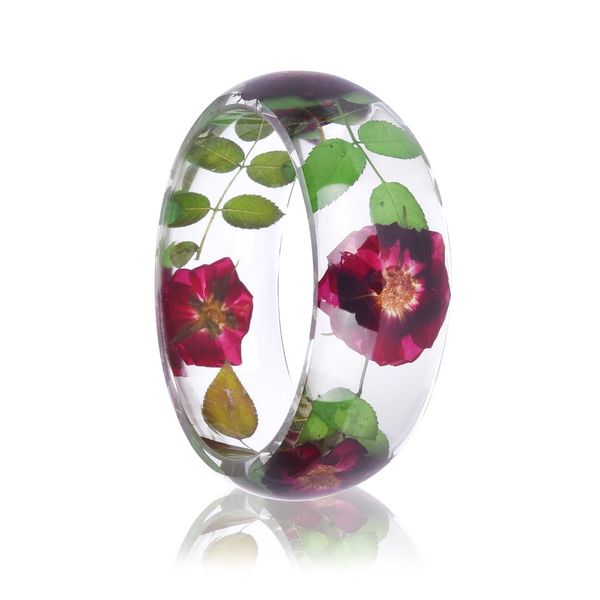 roses and rose leaves dried flower resin bangles bracelet for women natural flower inside cuff vintage jewelry, Black
roses and rose leaves dried flower resin bangles bracelet for women natural flower inside cuff vintage jewelry, Black