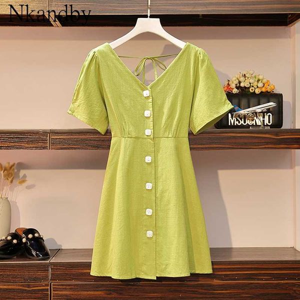 plus size v neck backless dress women summer elegant fashion single breasted lace up short sleeve oversized ladies midi dresses, Black;gray 
plus size v neck backless dress women summer elegant fashion single breasted lace up short sleeve oversized ladies midi dresses, Black;gray