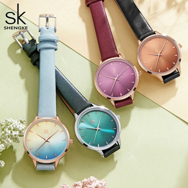 shengke women watches multi color lady fashion quartz watch simple pu watchband waterproof wrist watch, Slivery;brown
shengke women watches multi color lady fashion quartz watch simple pu watchband waterproof wrist watch, Slivery;brown