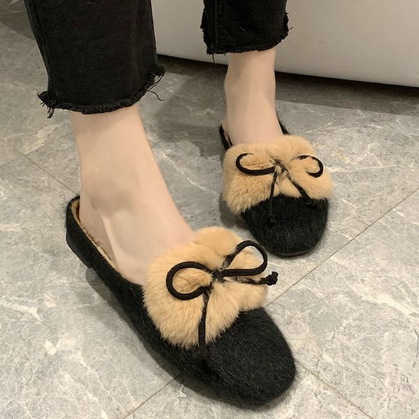 size 35-50 nice spring winter women slippers flat heels vintage bow knot shoes woman faux fur college girls outside loafer, Black
size 35-50 nice spring winter women slippers flat heels vintage bow knot shoes woman faux fur college girls outside loafer, Black