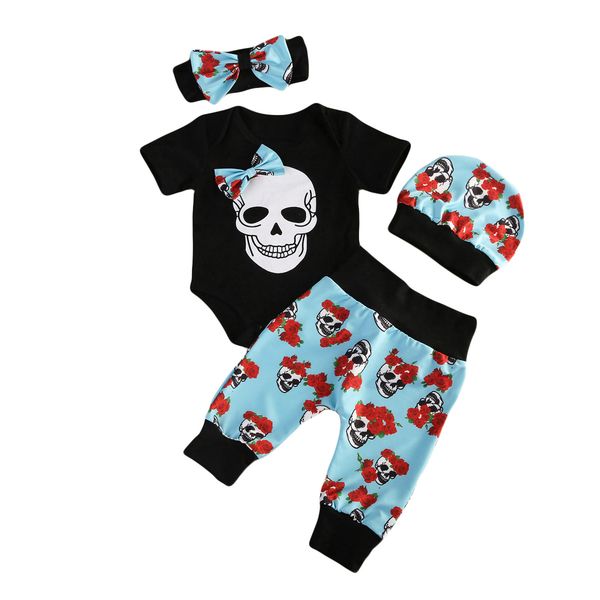 4pcs newborn babys girls clothes jumpsuit romper bodysuit long pants outfit set skull ghost halloween clothes, White
4pcs newborn babys girls clothes jumpsuit romper bodysuit long pants outfit set skull ghost halloween clothes, White