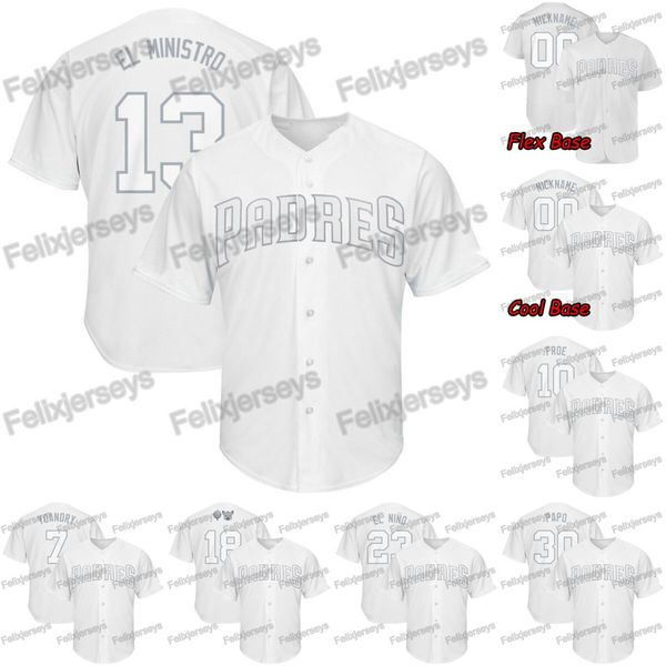 13 Manny Machado El Ministro 2019 Players Weekend Fernando Tatis EL NIÑO Hunter Renfroe FROE Manuel Margot YOANDRY Padres Hedges Austin
13 Manny Machado El Ministro 2019 Players Weekend Fernando Tatis EL NIÑO Hunter Renfroe FROE Manuel Margot YOANDRY Padres Hedges Austin