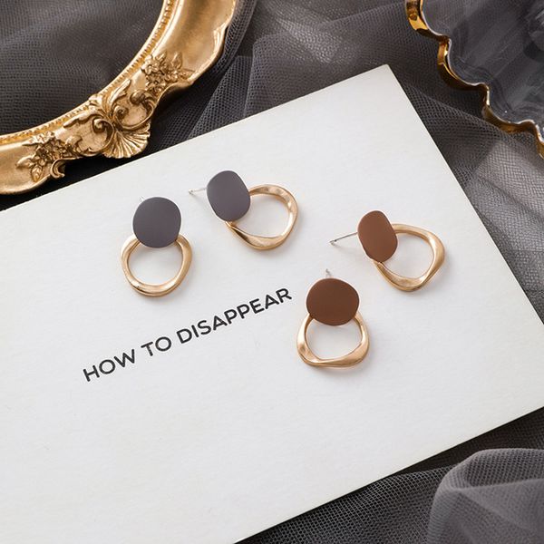 korean simple new matte metal drop earrings jewelry paint retro geometric irregular round short earrings bijoux femme 2019, Silver
korean simple new matte metal drop earrings jewelry paint retro geometric irregular round short earrings bijoux femme 2019, Silver
