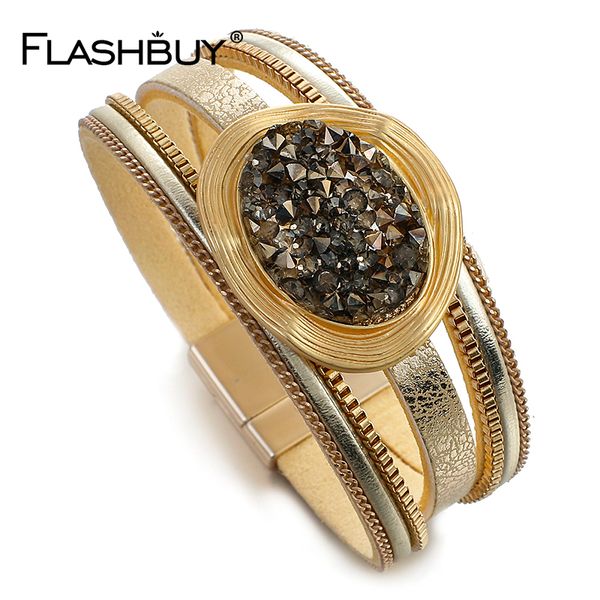 flashbuy trendy resin beads leather bracelets women 2020 irregular stone crystal wrap charm bracelets jewelry new arrival bangle, Golden;silver
flashbuy trendy resin beads leather bracelets women 2020 irregular stone crystal wrap charm bracelets jewelry new arrival bangle, Golden;silver
