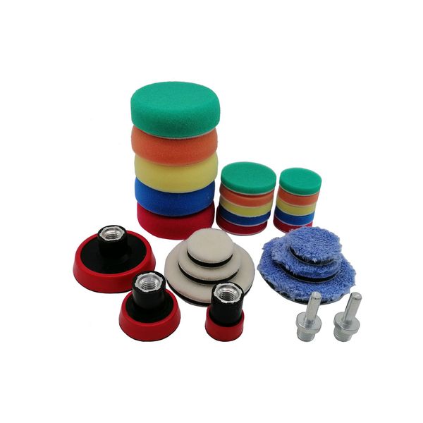 26pcs details sponge car polish buffing pad kit with m14 thread back plate&adapter fine wool pad waxing sponge
26pcs details sponge car polish buffing pad kit with m14 thread back plate&adapter fine wool pad waxing sponge