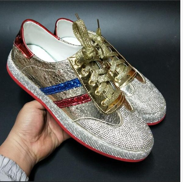 New Hot Sales Men Hip Hop Trainers shoes Runway Designer Sneakers Patent Leather red bottom Rubber Gold Silver Casual shoes
New Hot Sales Men Hip Hop Trainers shoes Runway Designer Sneakers Patent Leather red bottom Rubber Gold Silver Casual shoes