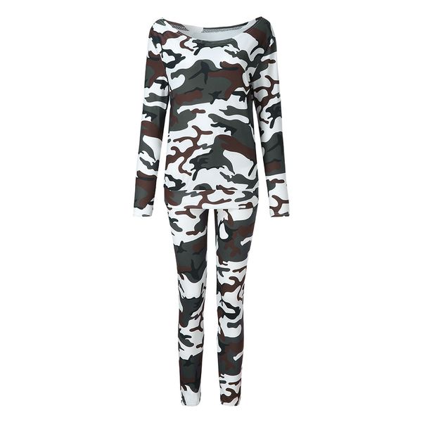 clothing 2pcs women's camouflage sportswear set casual wear women's suit pants xl casual sports set, White
clothing 2pcs women's camouflage sportswear set casual wear women's suit pants xl casual sports set, White