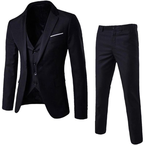 3 piece men's business blazer male slim suits casual classic clothing groomsman suit men blazers jacket pants trousers vest sets, White;black
3 piece men's business blazer male slim suits casual classic clothing groomsman suit men blazers jacket pants trousers vest sets, White;black