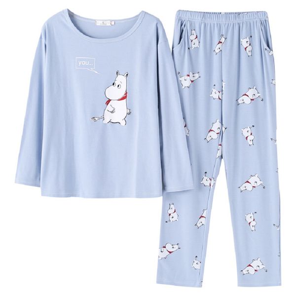 2019new spring cartoon pajamas sets women home -xxl comfortable nightshirt 2pcs/set cotton girl cute bedroom nightgown, Blue;gray
2019new spring cartoon pajamas sets women home -xxl comfortable nightshirt 2pcs/set cotton girl cute bedroom nightgown, Blue;gray