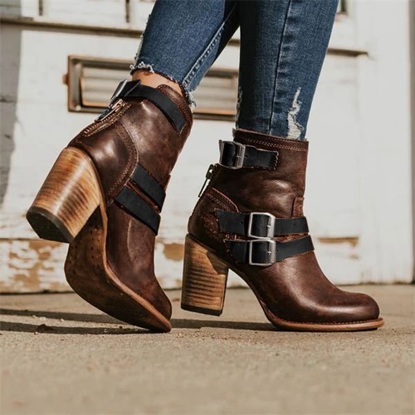 women's solid round toe large size buckle zipper mid heel boots shoes breathable high heel winter warm boots zapatos de mujer, Black
women's solid round toe large size buckle zipper mid heel boots shoes breathable high heel winter warm boots zapatos de mujer, Black