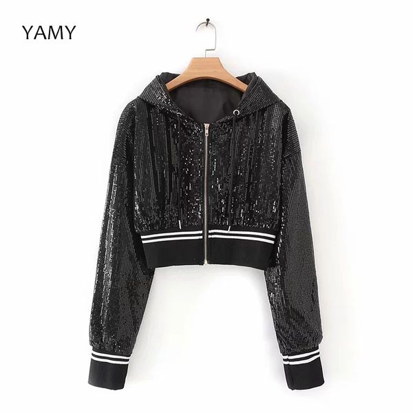 long sleeved summer womens sequined jackets black silver pink blingbling short jackets coats streetwear punk style hooded jacket, Black;brown
long sleeved summer womens sequined jackets black silver pink blingbling short jackets coats streetwear punk style hooded jacket, Black;brown
