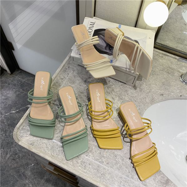 female shoes med cross-tied square heel summer woman ladies' slippers luxury slides 2020 block beach soft designer fabric, Black
female shoes med cross-tied square heel summer woman ladies' slippers luxury slides 2020 block beach soft designer fabric, Black