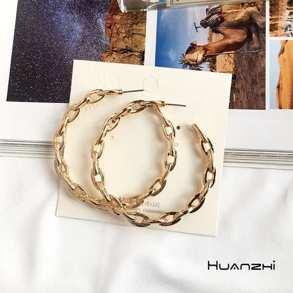 huanzhi 2019 hollow gold metal plated chain punk geometric irregular hoop earrings for women girl wedding party jewelry, Golden;silver
huanzhi 2019 hollow gold metal plated chain punk geometric irregular hoop earrings for women girl wedding party jewelry, Golden;silver