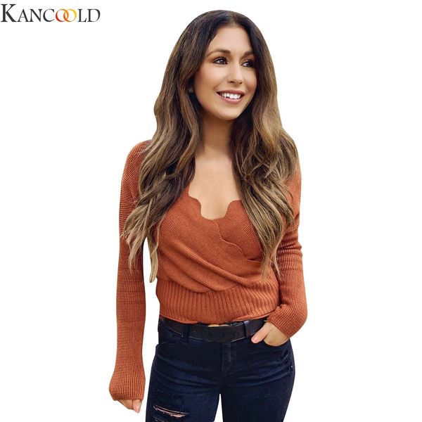 kancoold fashion women long sleeve casual solid v neck loose fit knitted sweater pullover short new arrival cloth, White;black
kancoold fashion women long sleeve casual solid v neck loose fit knitted sweater pullover short new arrival cloth, White;black