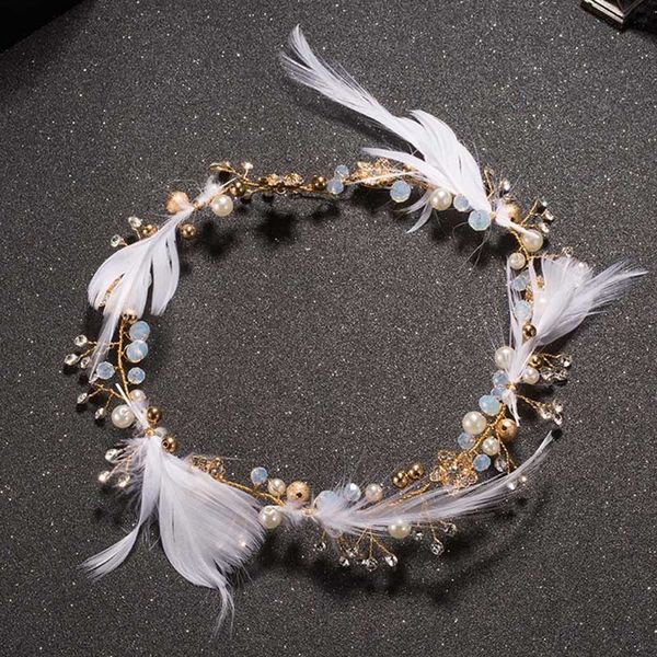handmade gold color headband artificial feather hair accessories for wedding princess headdress fashion beaded headpiece jewelry, Golden;white
handmade gold color headband artificial feather hair accessories for wedding princess headdress fashion beaded headpiece jewelry, Golden;white