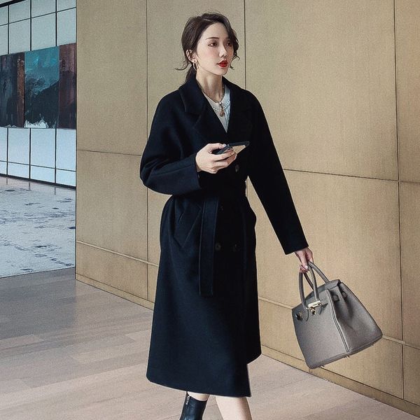 double-breasted woolen coat women winter long coats clothes women coat fashion clothing, Black
double-breasted woolen coat women winter long coats clothes women coat fashion clothing, Black