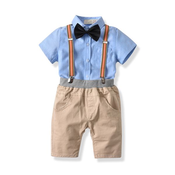 childrens clothing summer boys short sleeve shirt shorts strap bow tie set childrens four sets of foreign trade, Blue
childrens clothing summer boys short sleeve shirt shorts strap bow tie set childrens four sets of foreign trade, Blue